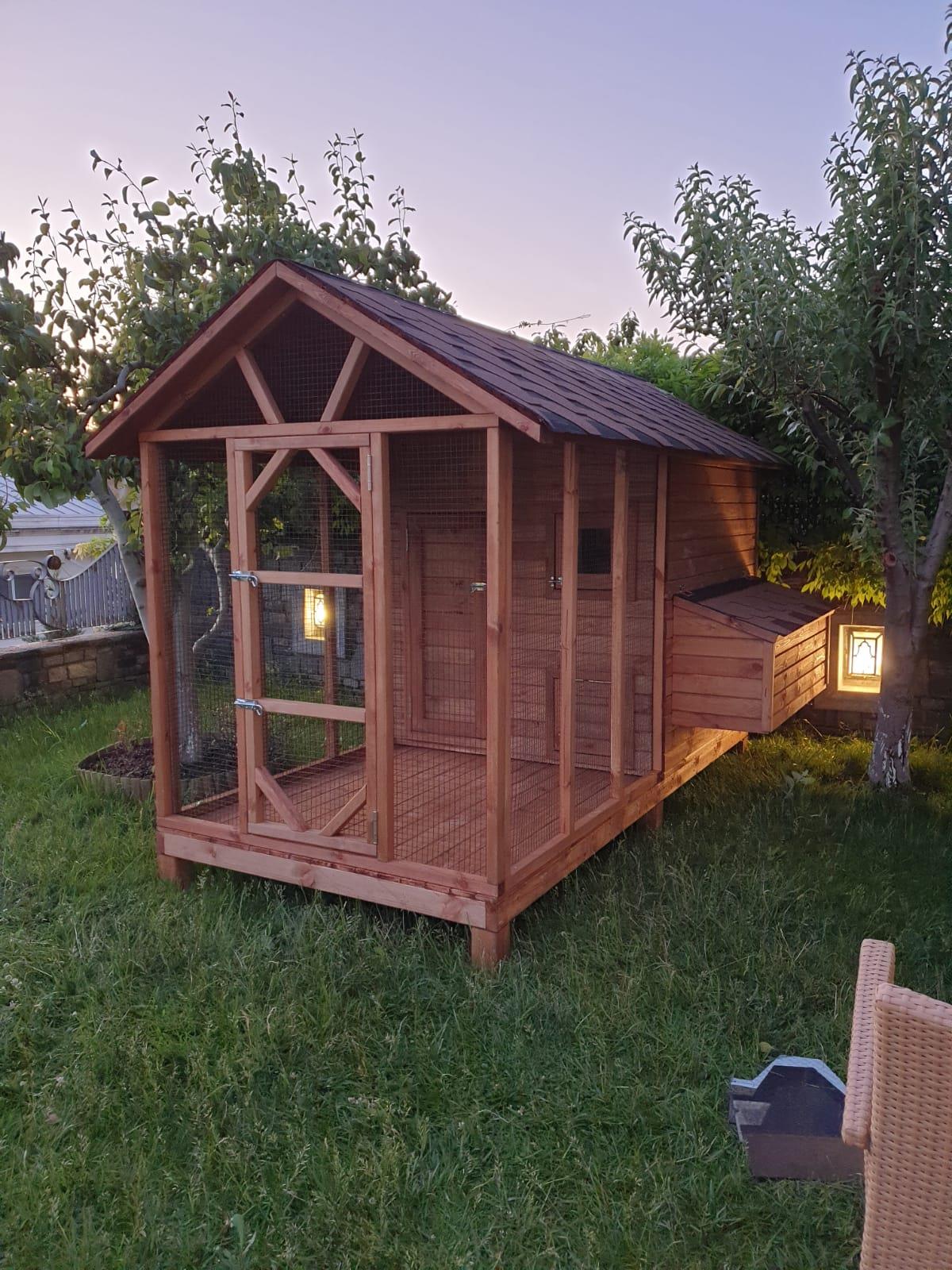 1.5×3=4.5m² 40 Tavukluk Ahşap Tavuk KümesiTavuk KümesiWoodzanya