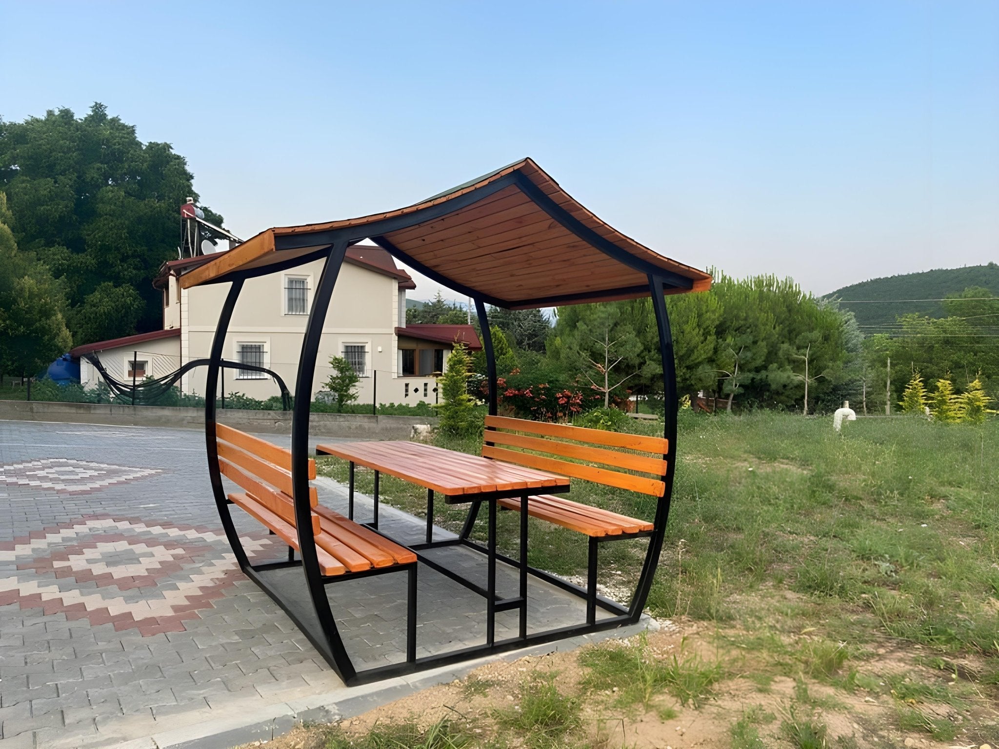 2025 Bahçe Çardak Modelleri – 8 Kişilik Japon Çatı ÇardakÇardakWoodzanya