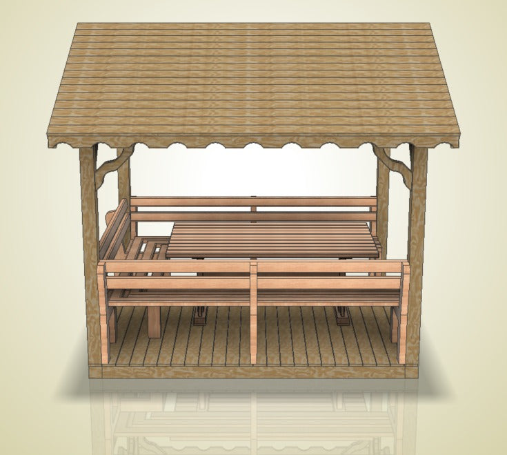 2x2.5 5m² 10 12 Kişilik Bahçe Kamelya Piknik Masası