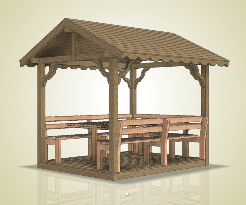 2x2.5 5m² 10 12 Kişilik Bahçe Kamelya Piknik Masası