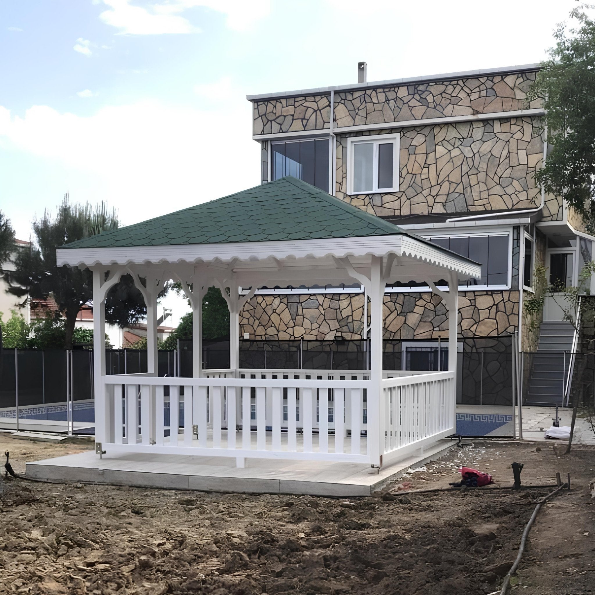 3x3 9m2 Beyaz Ahşap KamelyaAhşap Kamelya & ÇardakWoodzanya