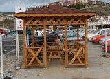 3x3 9m² Masalı Oturma Banklı Ahşap Kamelya WZ-9