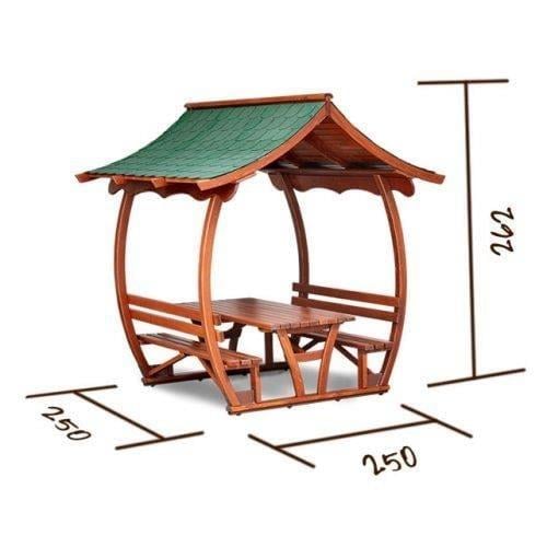 8 Kişilik Japon Çatı Ahşap Piknik MasasıAhşap Kamelya & ÇardakWoodzanya