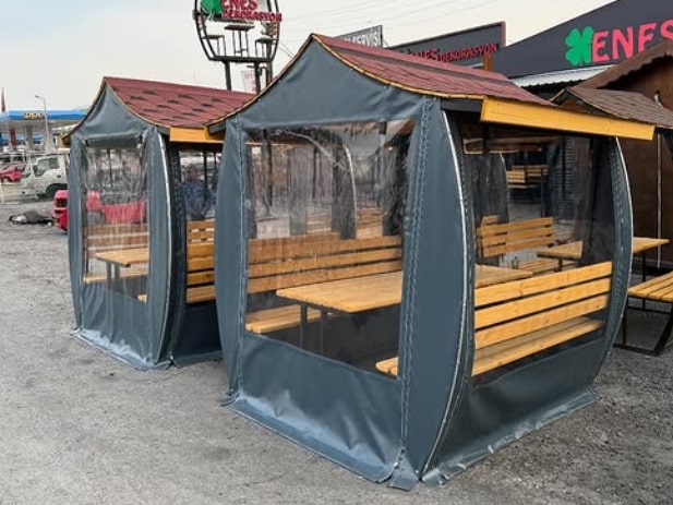Brandalı Çardak 4 Mevsim 6 8 Kişilik Japon Çatı Modeli