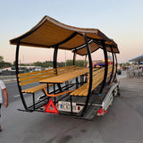 Japon Çatı Ahşap Çardak, 6 Kişilik Bahçe Masası, 200×150×230cmÇardakWoodzanya