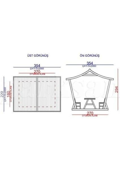 Japon Çatı Ahşap Çardak (6 Kişilik)Ahşap Kamelya & ÇardakWoodzanya