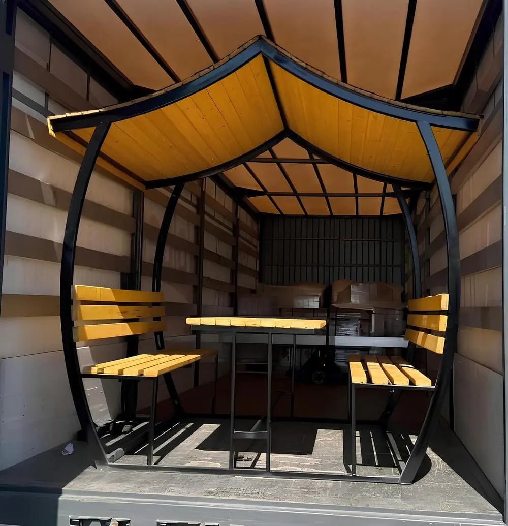 Japon Çatı Ahşap Kamelya Çardak 8 Kişilik Bahçe MasasıÇardakWoodzanya