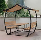 Japon Çatı Ahşap Kamelya Çardak 8 Kişilik Bahçe MasasıÇardakWoodzanya