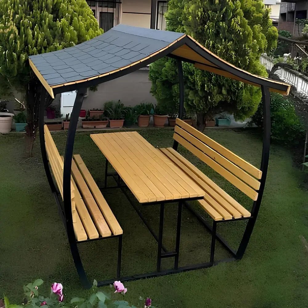 Japon Çatı Ahşap Kamelya Çardak 8 Kişilik Bahçe MasasıÇardakWoodzanya