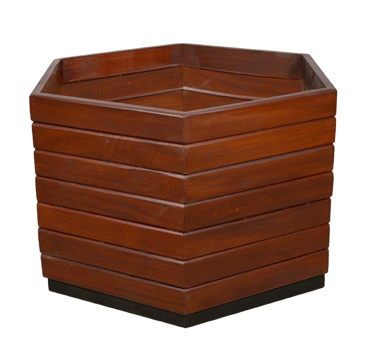 Altıgen Ahşap Modern Çiçeklik Saksı Cafe Restoran AVM