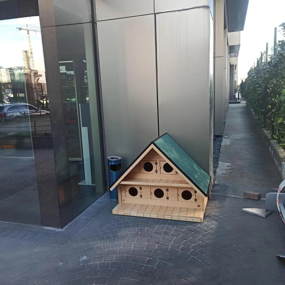 Sokak Kedileri için 5 Kedilik Ahşap Kedi EviKedi EviWoodzanya