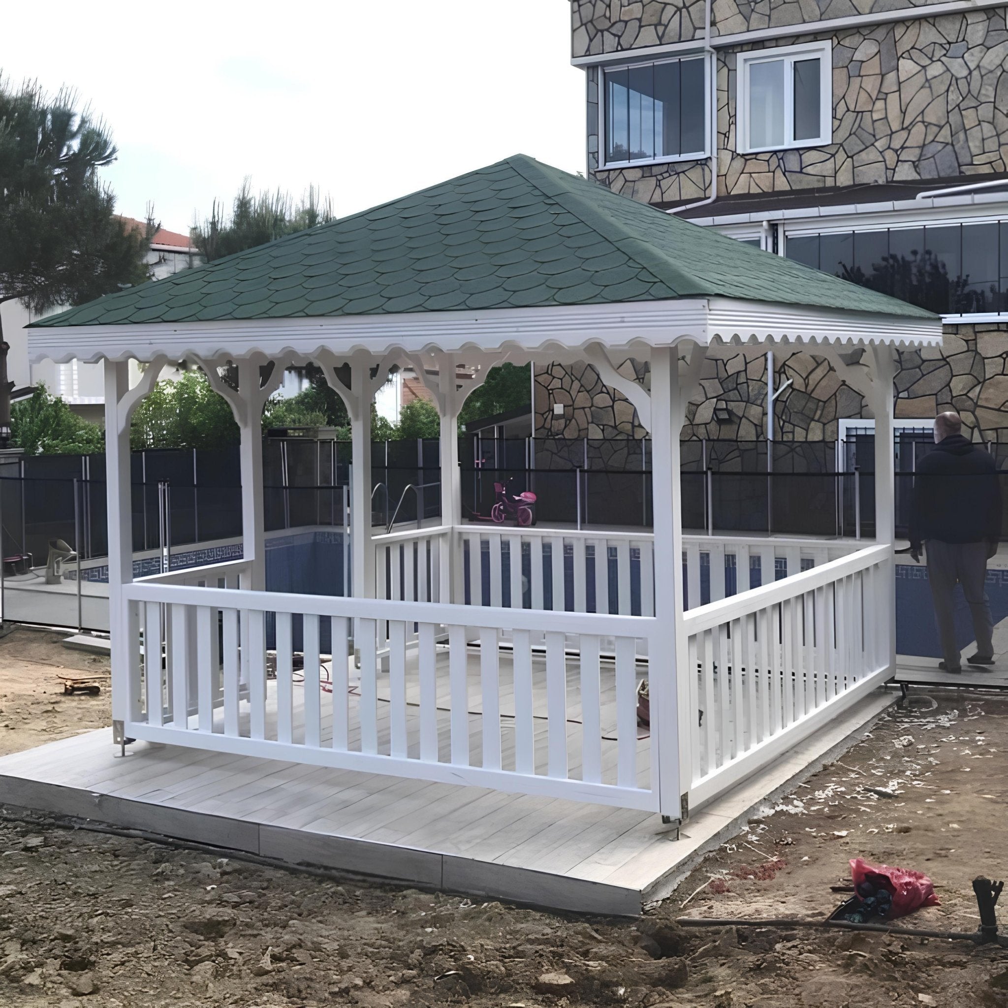 3x3 9m2 Beyaz Ahşap KamelyaAhşap Kamelya & ÇardakWoodzanya