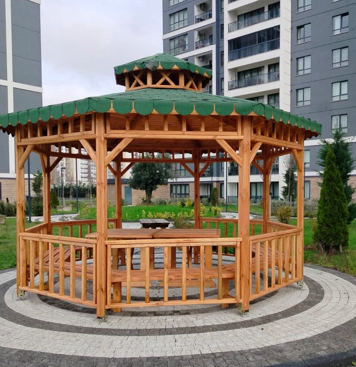 4x4 16m² Sekizgen Kubbe Ahşap Kamelya