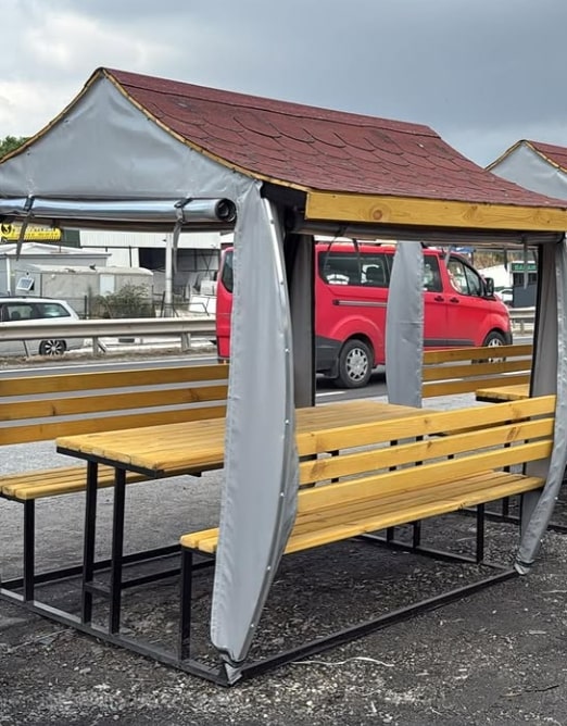 8 10 Kişilik 4 Mevsim Kullanılabilir Brandalı Japon Çatı Çardak