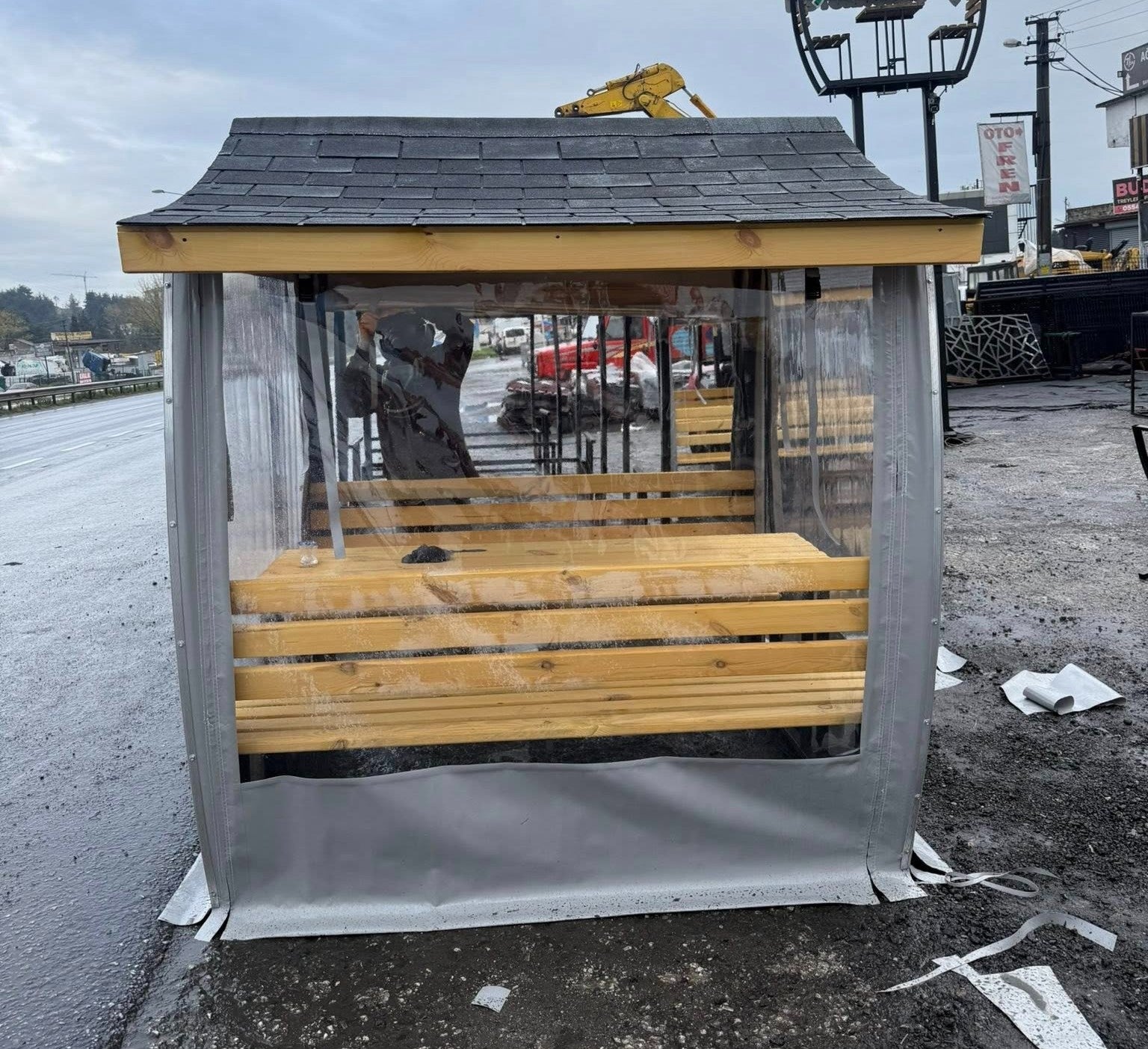 8 Kişilik Brandalı 4 Mevsim Japon Çatı Bahçe Çardak