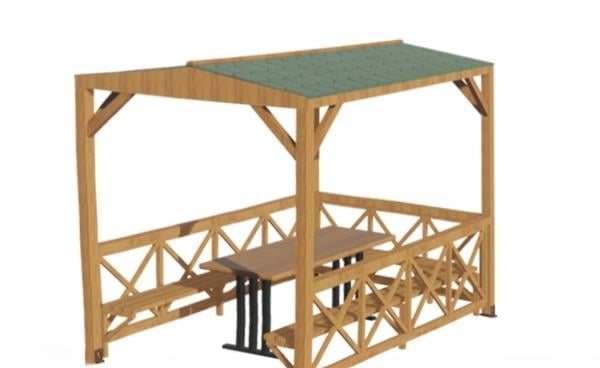 Ahşap Ekonomik Mini Çardak Kamelya 200x300x250cmAhşap Kamelya & ÇardakWoodzanya